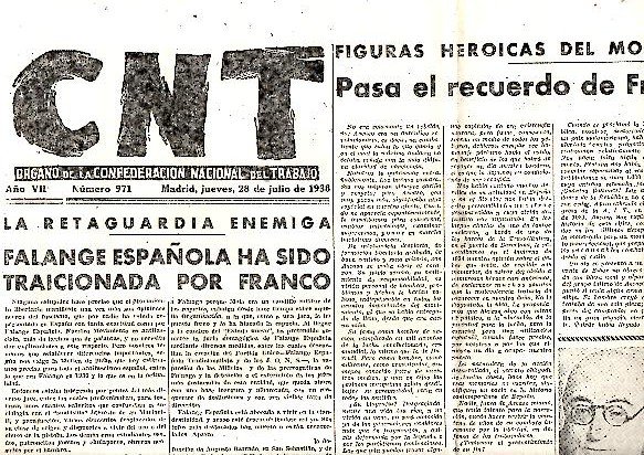 CNT. ORGANO DE LA CONFEDERACION NACIONAL DEL TRABAJO. AÑO VII. …