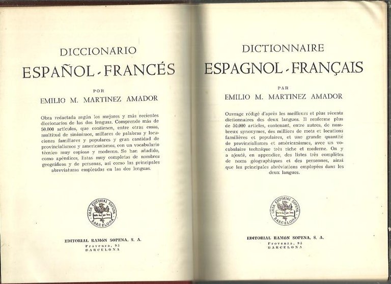 DICCIONARIO ESPAÑOL-FRANCES.