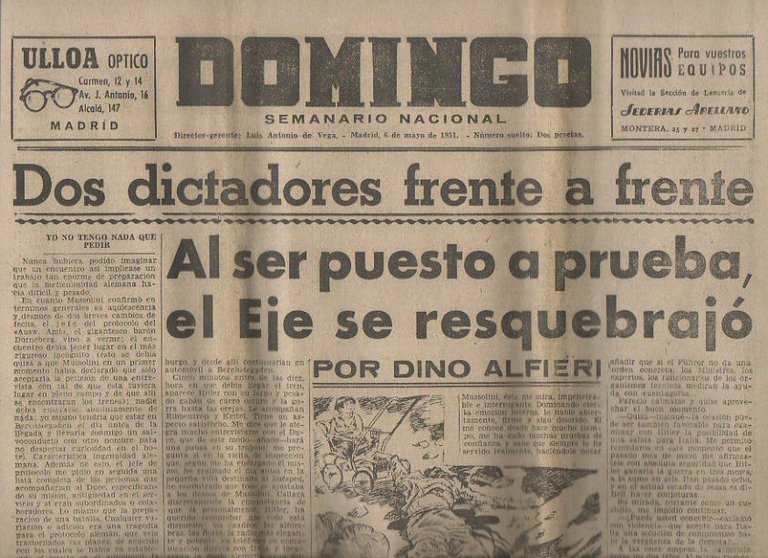 DOMINGO. SEMANARIO NACIONAL. AÑO XV. NUMERO 741. MADRID, 6 DE …