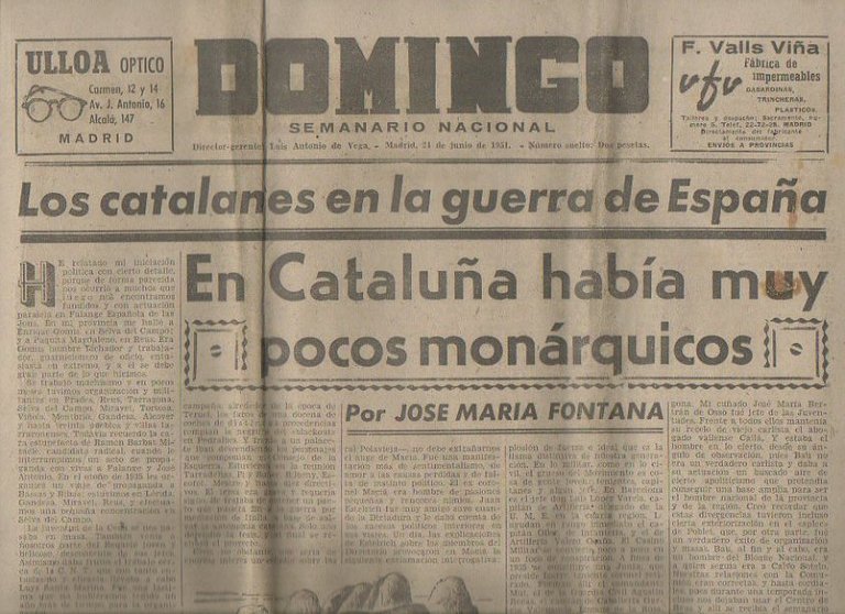 DOMINGO. SEMANARIO NACIONAL. AÑO XV. NUMERO 750. MADRID, 24 DE …