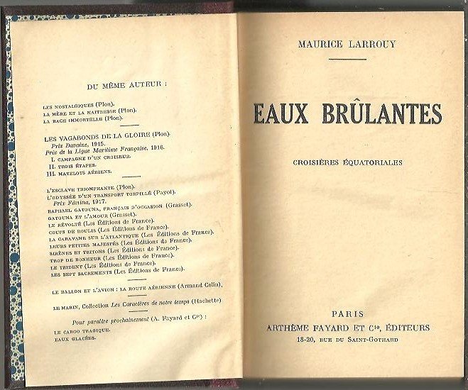 EAUX BRULANTES. CROISIERES EQUATORIALES.