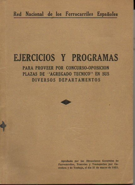EJERCICIOS Y PROGRAMAS PARA PROVEER POR CONCURSO-OPOSICION PLAZAS DE AGREGADO …