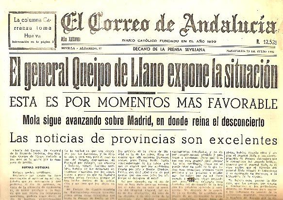 EL CORREO DE ANDALUCIA. DECANO DE LA PRENSA SEVILLANA. AÑO …