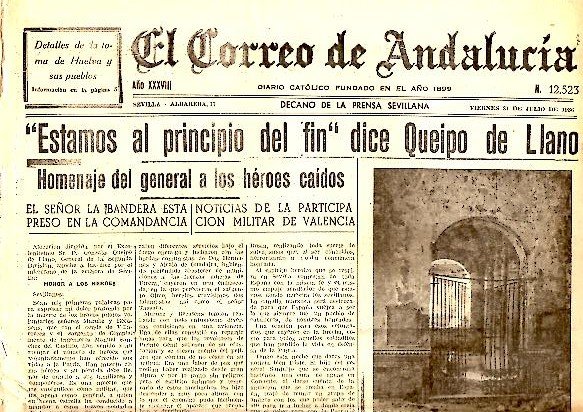EL CORREO DE ANDALUCIA. DECANO DE LA PRENSA SEVILLANA. AÑO …