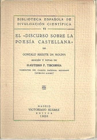 EL DISCURSO SOBRE LA POESIA CASTELLANA.
