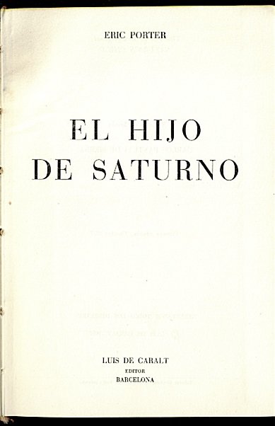 EL HIJO DE SATURNO.