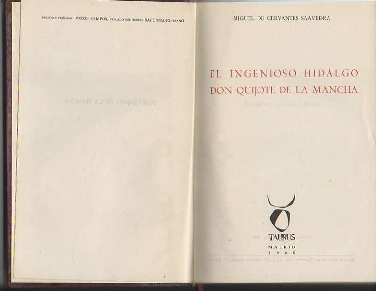 EL INGENIOSO HIDALGO DON QUIJOTE DE LA MANCHA.