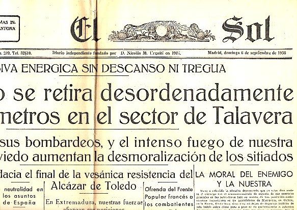EL SOL. AÑO XX. N. 5942. 6-SEPTIEMBRE-1936.