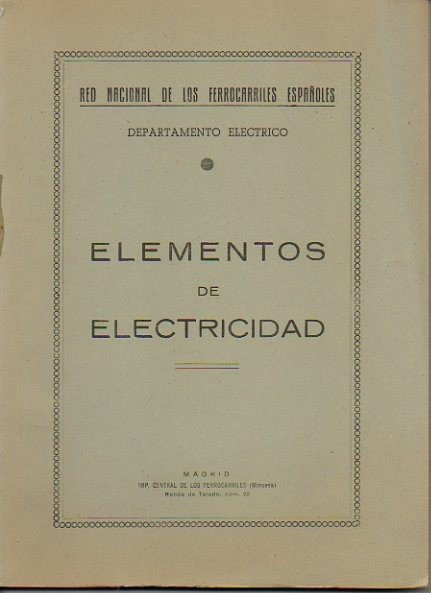 ELEMENTOS DE ELECTRICIDAD.