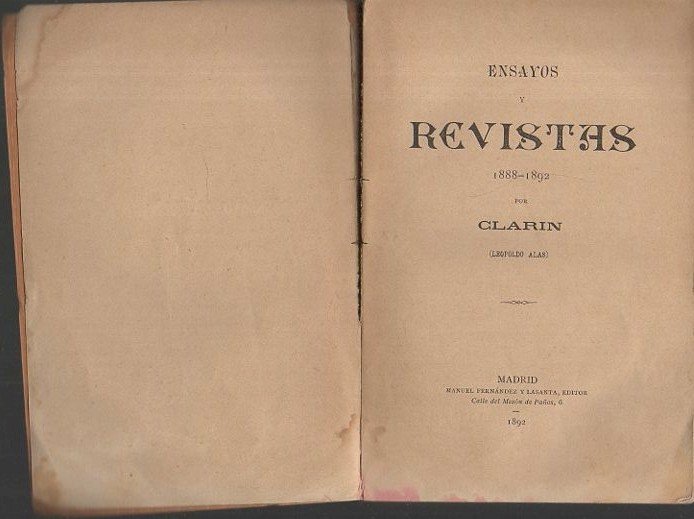 ENSAYOS Y REVISTAS. 1882 -1892.