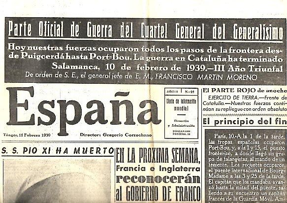 ESPAÑA. AÑO II. N. 95. 11-FEBRERO-1939.
