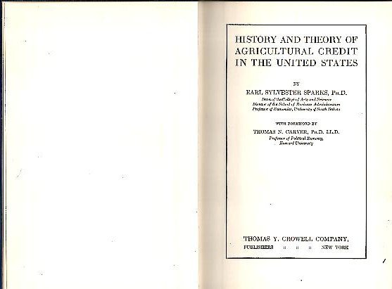 HISTORY AND THEORY OF AGRICULTURAL CREDIT IN THE UNITED STATES.