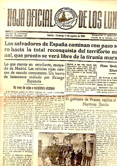 HOJA OFICIAL DE LOS LUNES. AÑO III. N. 119. 2-AGOSTO-1936.