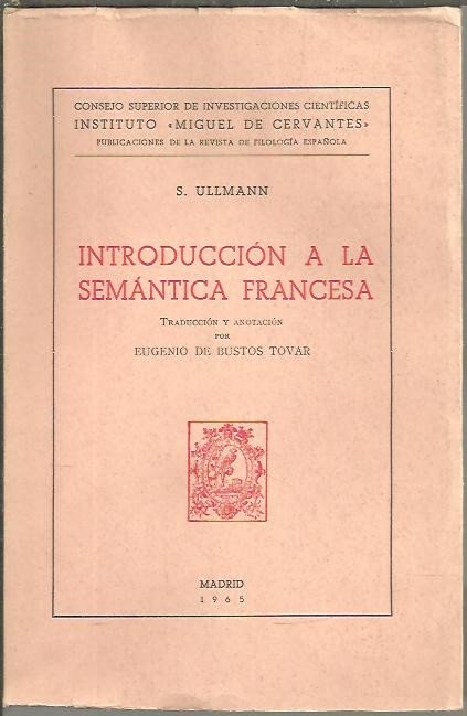INTRODUCCION A LA SEMANTICA FRANCESA.