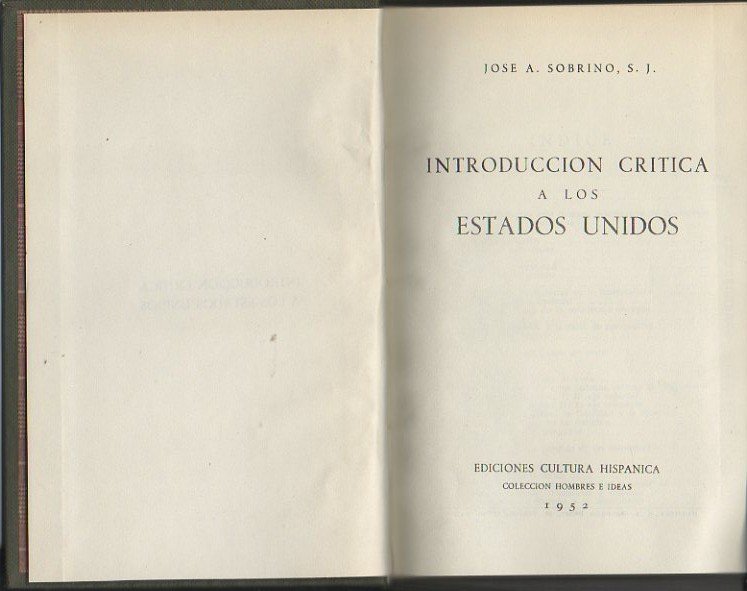INTRODUCCION CRITICA A LOS ESTADOS UNIDOS.