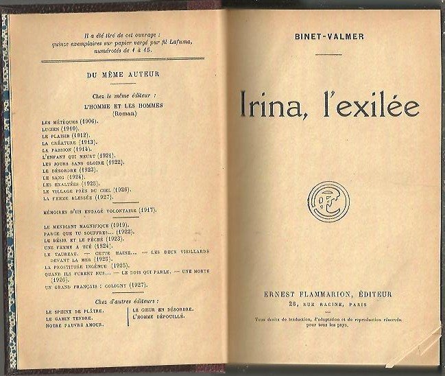 IRINA, L'EXILEE.