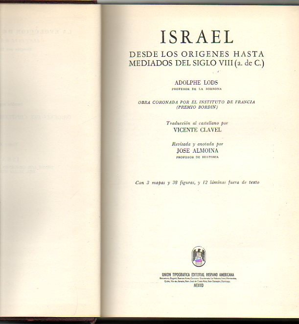 ISRAEL. DESDE LOS ORIGENES HASTA MEDIADOS DEL SIGLO VIII (A. …
