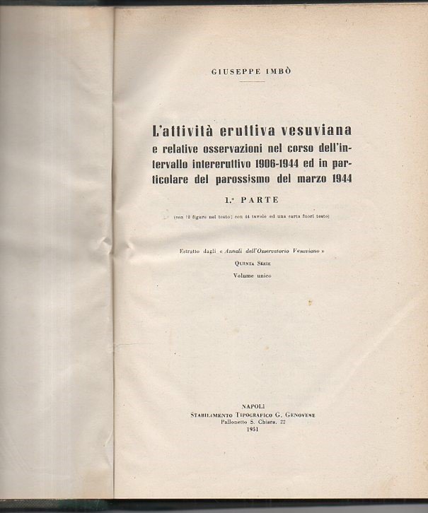 L'ATTIVITA ERUTTIVA VESUVIANA E REALTIVE OSSERVAZIONI NEL CORSO DELL'INTERVALLO INTERERUTTIVO …