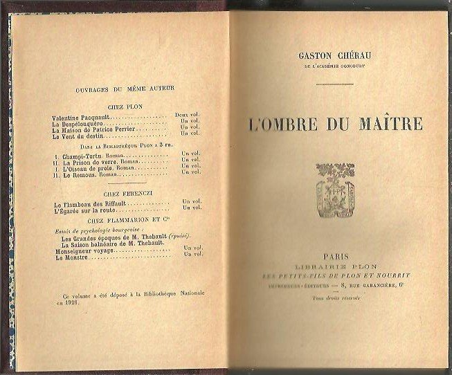 L'OMBRE DU MAITRE.