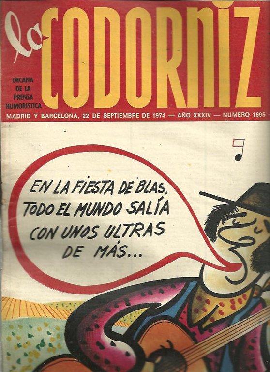 LA CODORNIZ. 22 DE SEPTIEMBRE DE 1974. AÑO XXXIV. NUMERO …