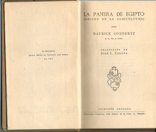 LA PANERA DE EGIPTO. (ORIGEN DE LA AGRICULTURA).