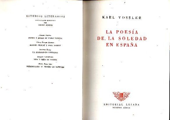 LA POESIA DE LA SOLEDAD EN ESPAÑA.