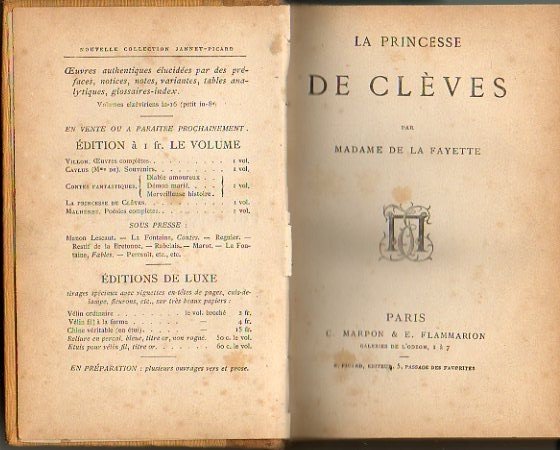 LA PRINCESSE DE CLEVES.