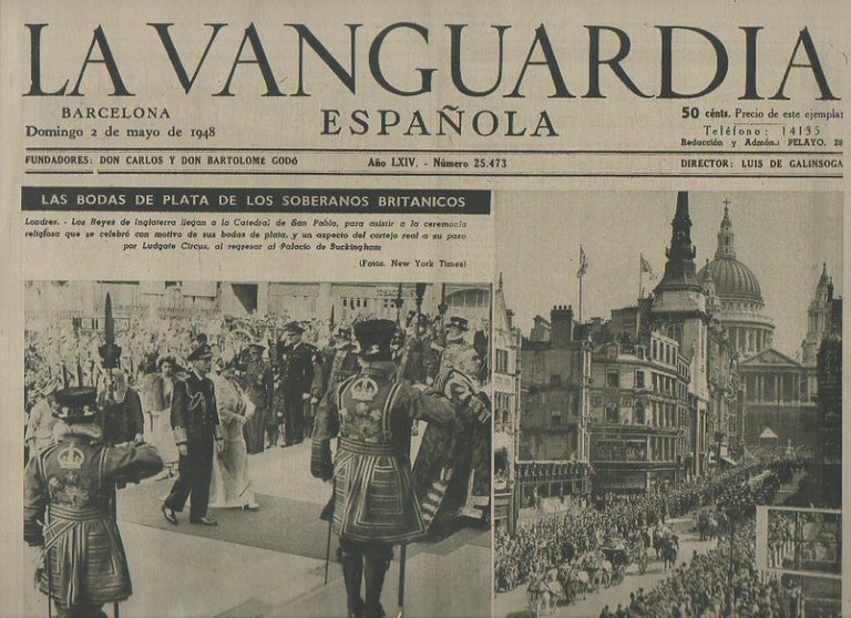 LA VANGUARDIA ESPAÑOLA. AÑO LXIV. NUMERO 25.473. DOMINGO 2 DE …