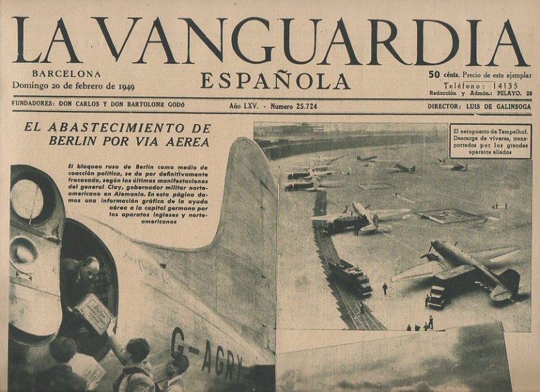 LA VANGUARDIA ESPAÑOLA. AÑO LXV. NUMERO 25.724. DOMINGO 20 DE …