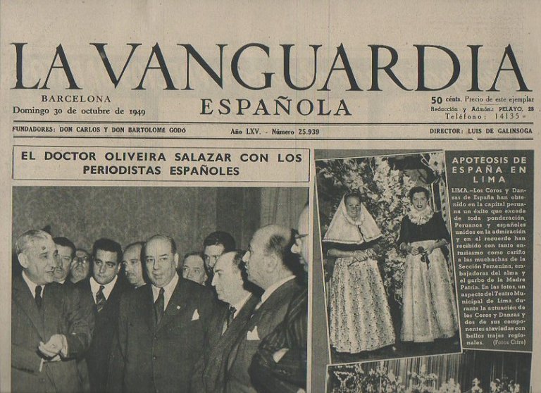 LA VANGUARDIA ESPAÑOLA. AÑO LXV. NUMERO 25.939. DOMINGO 30 DE …