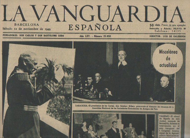LA VANGUARDIA ESPAÑOLA. AÑO LXV. NUMERO 25.950. SABADO 12 DE …