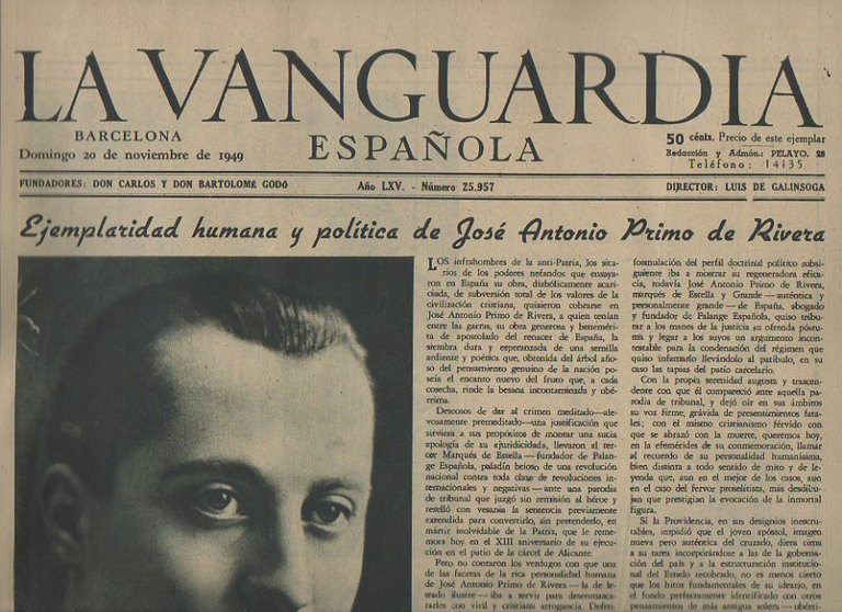 LA VANGUARDIA ESPAÑOLA. AÑO LXV. NUMERO 25.957. DOMINGO 20 DE …