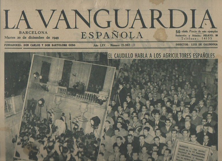 LA VANGUARDIA ESPAÑOLA. AÑO LXV. NUMERO 25.982. MARTES 20 DE …