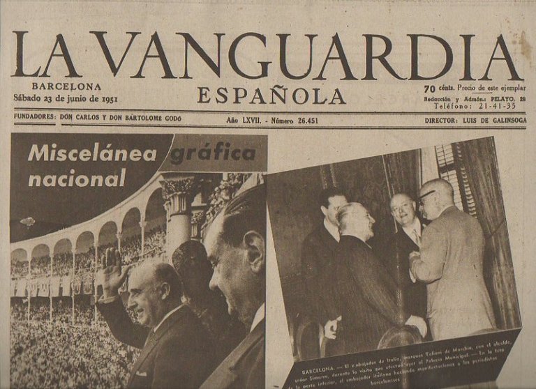 LA VANGUARDIA ESPAÑOLA. AÑO LXVII. NUMERO 26.451. SABADO 23 DE …