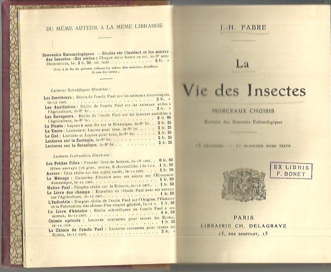 LA VIE DES INSECTES. MORCEAUX CHOISIS.