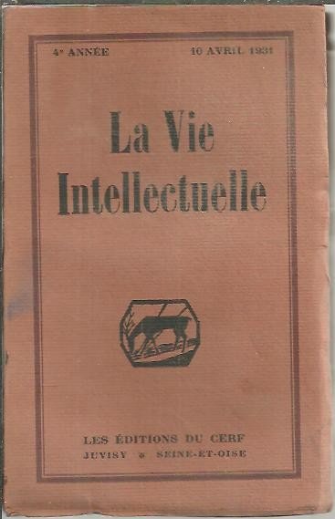 LA VIE INTELLECTUELLE. T. XI. N. 1.