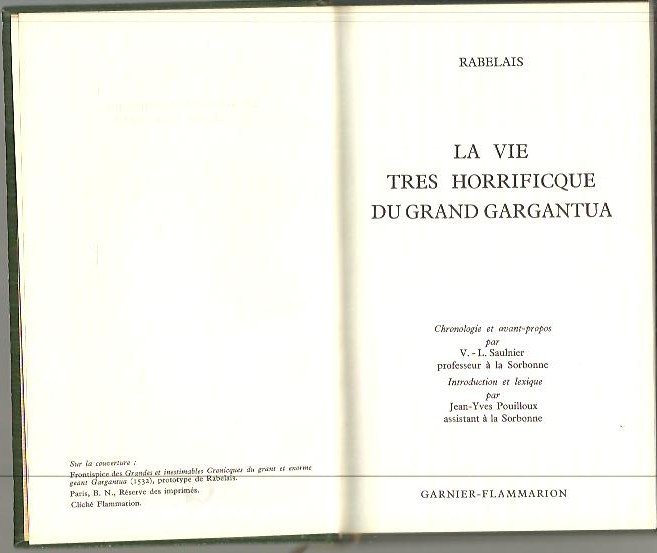 LA VIE TRES HORRIFICQUE DU GRAN GARGANTUA.