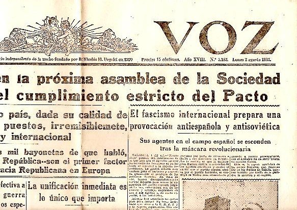 LA VOZ. AÑO XVIII. N. 5183. 2-AGOSTO-1937.