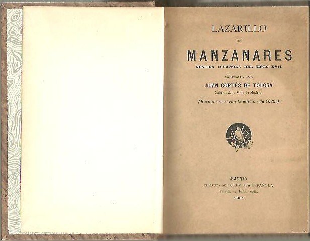 LAZARILLO DE MANZANARES. NOVELA ESPAÑOLA DEL SIGLO XVII.