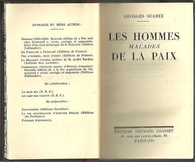 LES HOMMES MALADES DE LA PAIX.