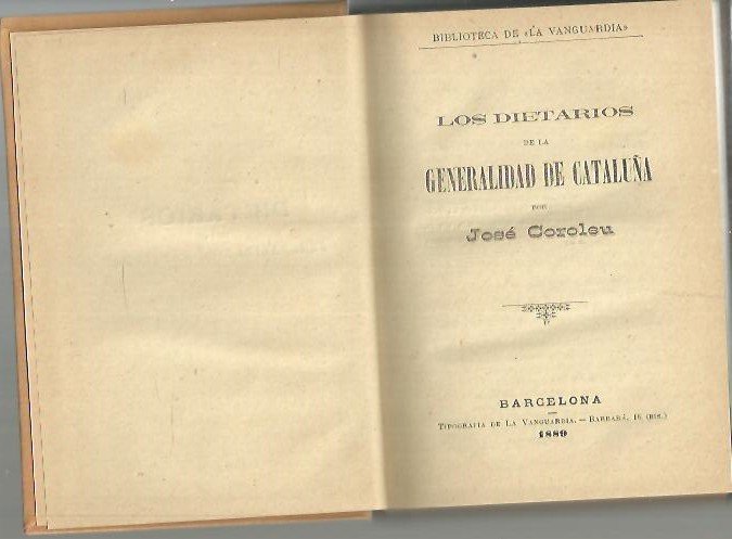 LOS DIETARIOS DE LA GENERALIDAD DE CATALUÑA.