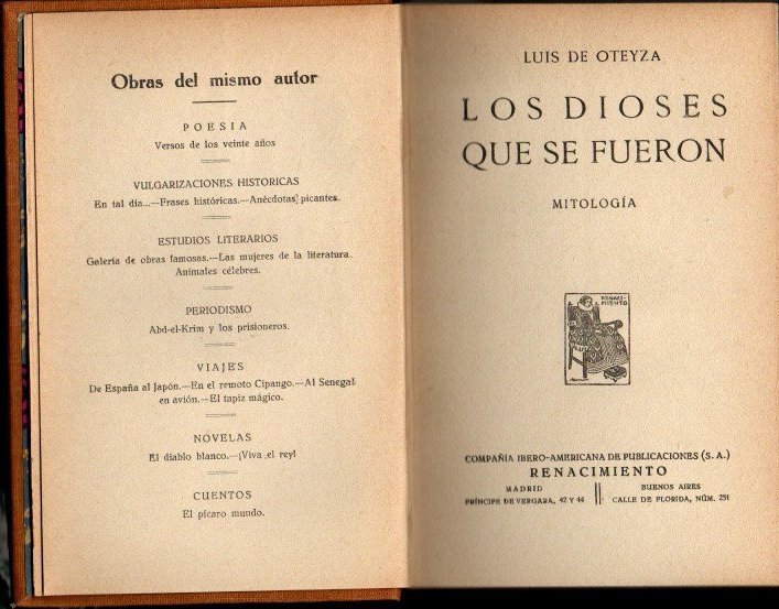 LOS DIOSES QUE SE FUERON. MITOLOGIA.