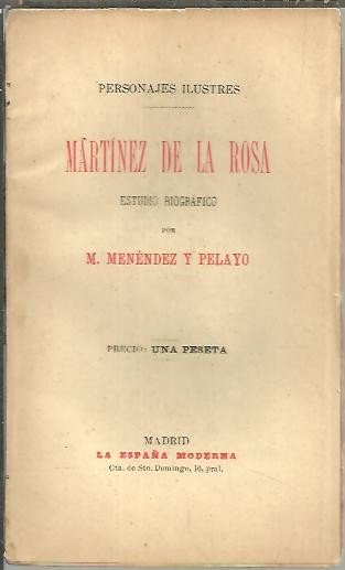MARTINEZ DE LA ROSA. ESTUDIO BIOGRAFICO.