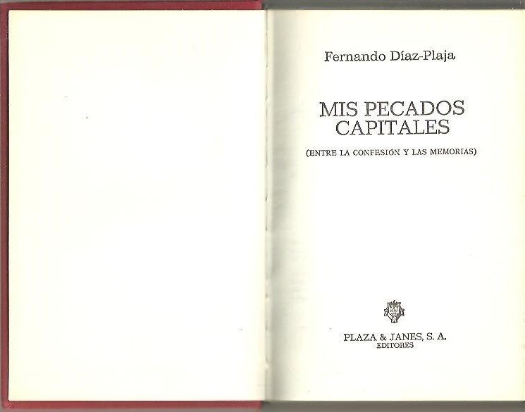 MIS PECADOS CAPITALES. (ENTRE LAS CONFESION Y LAS MEMORIAS). | Immagine Gallery 2