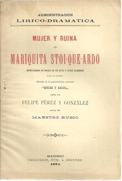 MUJER Y RUINA O MARIQUITA STOI-QUE-ARDO.