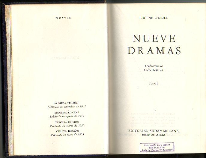 NUEVE DRAMAS. I. EL EMPERADOR JONES. EL MONO VELLUDO. TODOS …