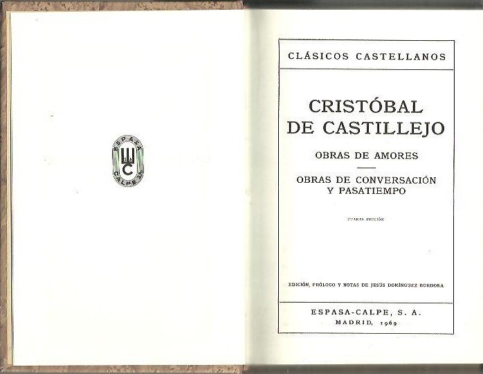 OBRAS DE AMORES. OBRAS DE CONVERSACION Y PASATIEMPO.