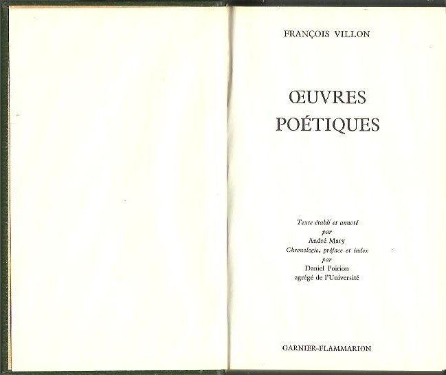 OEUVRES POETIQUES.