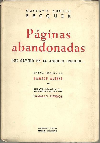 PAGINAS ABANDONADAS. DEL OLVIDO EN EL ANGULO ESCURO…
