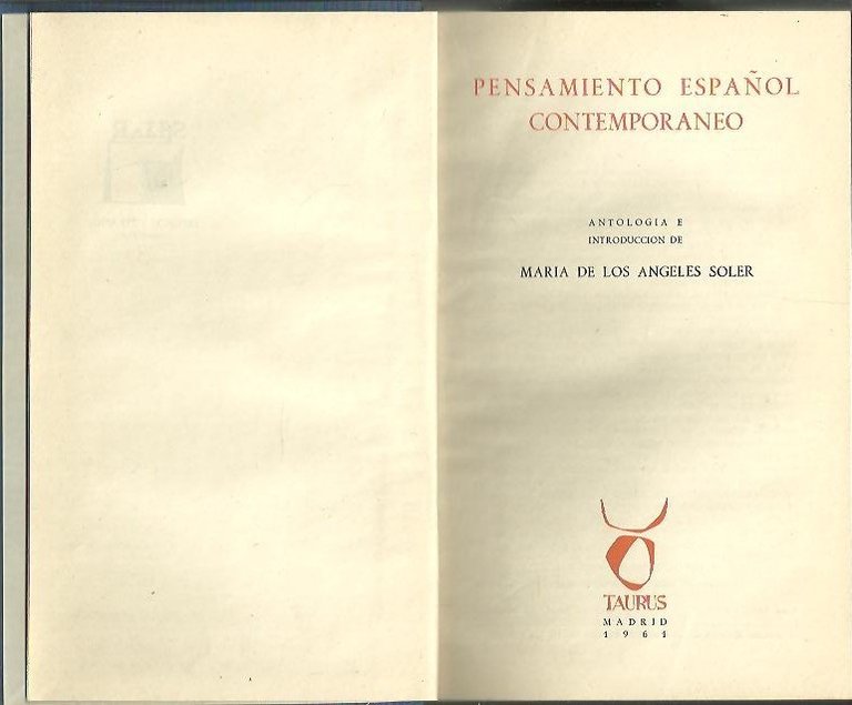 PENSAMIENTO ESPAÑOL CONTEMPORANEO.